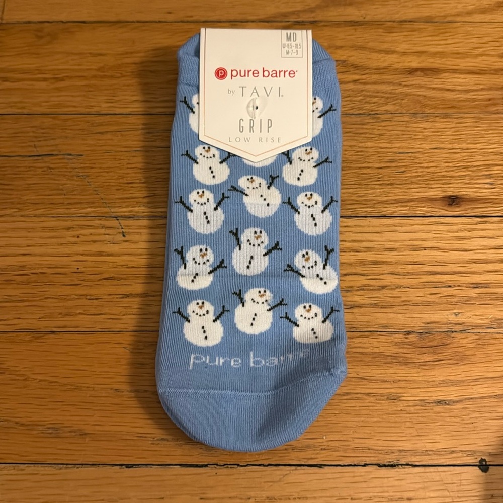 Pure Barre Snowmen Sticky Socks